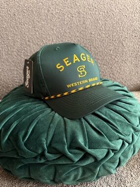Seager Western Brand Men’s Forest Green Cap with Yellow Embroidery
